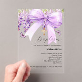 ラベンダーボウフローラガールバプテスマ アクリル招待状 (インサイチュ (ポータブル))