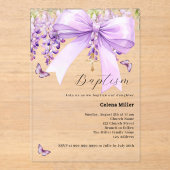 ラベンダーボウフローラガールバプテスマ アクリル招待状 (正面)