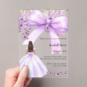 ラベンダーボウフローラドレススウィート16 澄ん アクリル招待状 (インサイチュ (ポータブル))