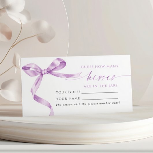 ラベンダーボウ何人のキスシャワーゲームカード プレイスカード