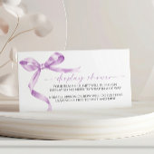 ラベンダーボウ表示赤ちゃんシャワー囲いカード エンクロージャーカード