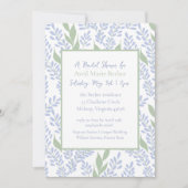 ラベンダーボエレガントタニカルブライダルシャワー 招待状 (正面)