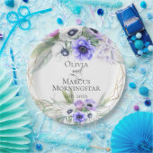 ラベンダーボタニカルバイオレットアネモネフローラブケッツ ペーパープレート (パーティー)