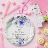 ラベンダーボタニカルバイオレットアネモネフローラブケッツ ペーパープレート (パーティー)