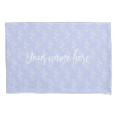 ラベンダーボタニカルフローラブルーベッドルーム名前をカスタムする 枕カバー (正面)