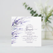 ラベンダーボタニカルフローラマウヴブライダルシャワー 招待状 (スタンド正面)