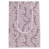 ラベンダーボタニカルフローラ抱き枕 – パープル薄紫 ミディアムペーパーバッグ (裏面)