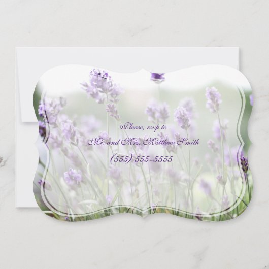 ラベンダーボヘミ結婚アンのリハーサル招待状 招待状 (裏面)