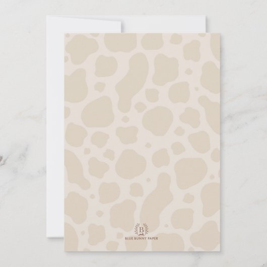 ラベンダーボホパンパスハイランドカウガール誕生日 招待状 (裏面)