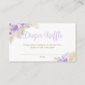 ラベンダーボホパンパスパームフローラパームおむつラッフル エンクロージャーカード (正面)