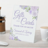 ラベンダーボホフローラエレガントなウェディングギフト&カード 台座サイン (インサイチュ)