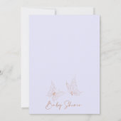 ラベンダーボホフローラバタフライキスベビーシャワー 招待状 (裏面)