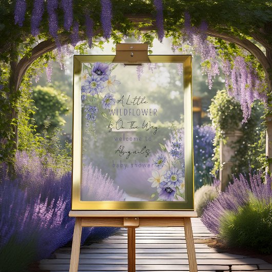 ラベンダーボホワイルドフラワーベビーシャワー アクリルサイン