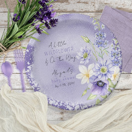 ラベンダーボホワイルドフラワーベビーシャワー ペーパープレート