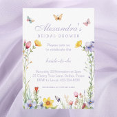 ラベンダーボホワイルドフラワー春ブライダルシャワー 招待状
