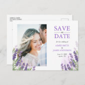 ラベンダーポストカードの保存シンプル紫 案内ポストカード (正面/裏面)