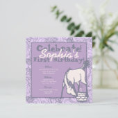 ラベンダーポニーガールズファースト誕生日 招待状 (スタンド正面)