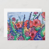 ラベンダーポピズウォーターカラーガーデン ポストカード (正面/裏面)
