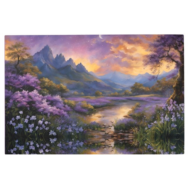 ラベンダーマウンテンバレーアットドーン メタルプリント (正面)