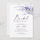 ラベンダーマウヴエレガントダスティパープルブライダルシャワー 招待状 (正面)