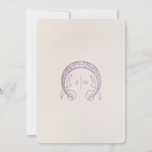 ラベンダーマルゲライトデイジー結婚ズアールヌーボー 招待状 (裏面)