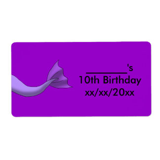 ラベンダーマーメイドテールワインまたはウォーターボトルラベル ラベル