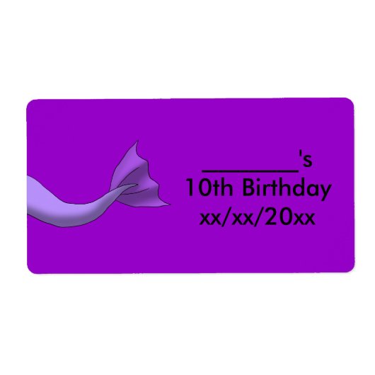 ラベンダーマーメイドテールワインまたはウォーターボトルラベル ラベル (正面)