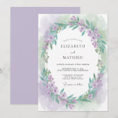 ラベンダーミスティスプリングウェディング 招待状 (正面/裏面)