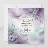 ラベンダーミストとウォーターカラーウィスパーズの結婚式 招待状 (正面)