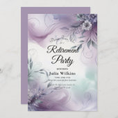 ラベンダーミストとウォーターカラーウィスプの退職  招待状 (正面/裏面)