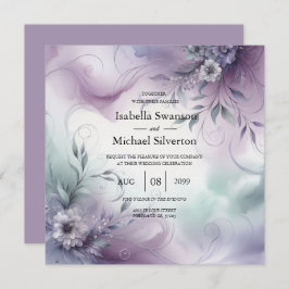 ラベンダーミストと水の色のウィスパー結婚ズ 招待状