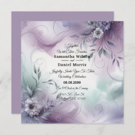 ラベンダーミストと水の色のウィスパー結婚ズ 招待状