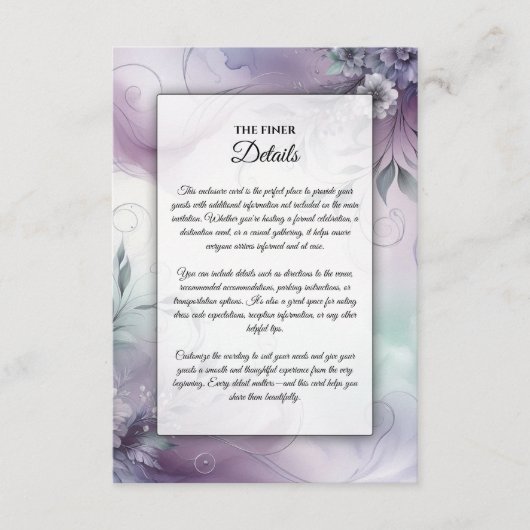 ラベンダーミストと水カラーウィスパー エンクロージャーカード (正面)