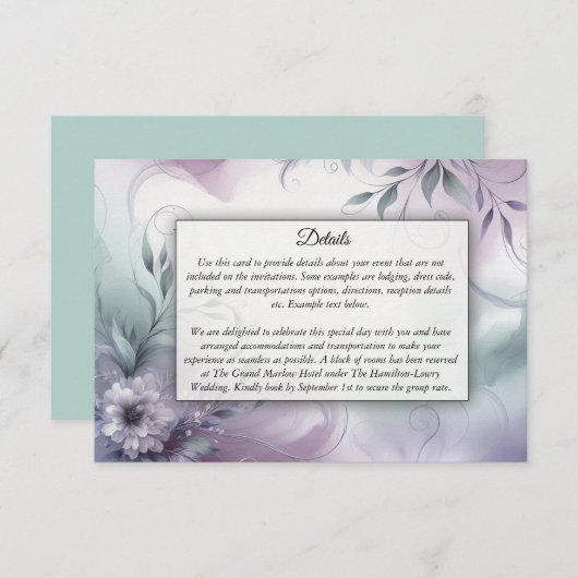 ラベンダーミストと水カラーウィスパー エンクロージャーカード (正面/裏面)