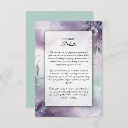 ラベンダーミストと水カラーウィスパー エンクロージャーカード (正面/裏面)