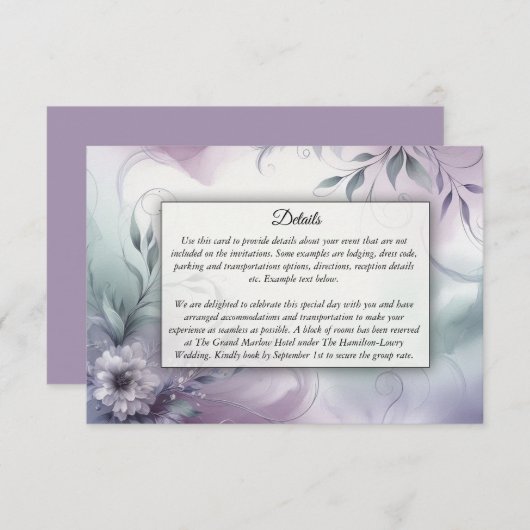 ラベンダーミストと水カラーウィスパー エンクロージャーカード (正面/裏面)