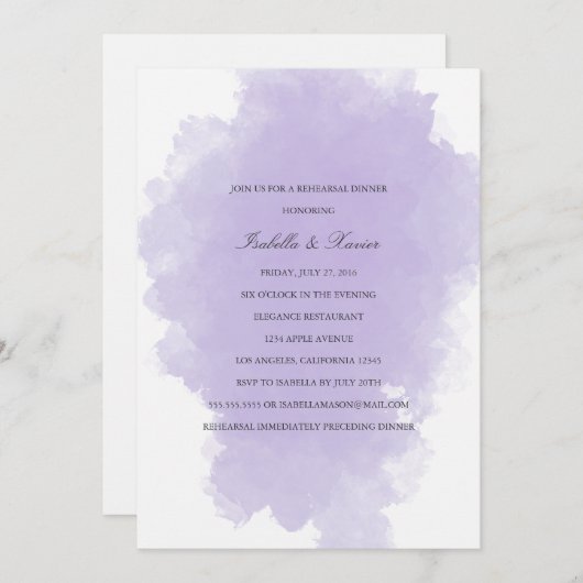 ラベンダーミスト |リハーサルディナー招待状 招待状 (正面/裏面)