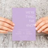 ラベンダーミニマリスト我々は結び目結婚の 招待状