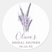 ラベンダーミニマルエンベロープフェイスステッカー ラウンドシール (正面)