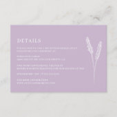 ラベンダーミニマル結婚リストの詳細エンクロージャカード エンクロージャーカード (正面)