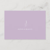 ラベンダーミニマル結婚リストの詳細エンクロージャカード エンクロージャーカード (裏面)