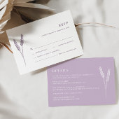 ラベンダーミニマル結婚リストの詳細エンクロージャカード エンクロージャーカード
