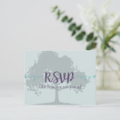 ラベンダーミントウェディングRSVPポストカード インビテーションポストカード (スタンド正面)