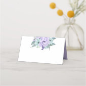 ラベンダーミントパープルウォーター色の牡丹 プレイスカード (正面)