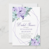 ラベンダーミントフローラ幾何学ブライダルシャワーC カード (正面)