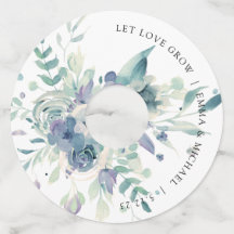 ラベンダーミント水彩花モチーフ ワイングラスタグ