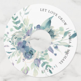 ラベンダーミント水彩花モチーフ ワイングラスタグ