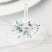 ラベンダーミント水彩花モチーフ ワイングラスタグ (クローズアップ)