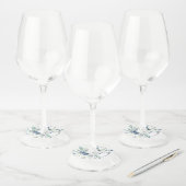 ラベンダーミント水彩花モチーフ ワイングラスタグ (セット)