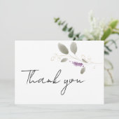 ラベンダーミント金ゴールド水彩フローラ有難う 招待状 (スタンド正面)